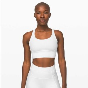 Lululemon Energy Bra *Long Line Texture Ribbed White Size 6
